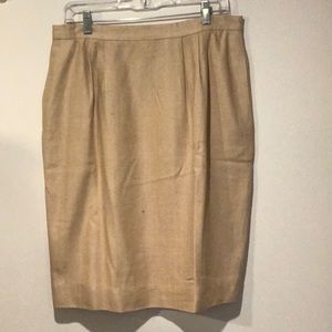 CARLISLE camel silk skirt